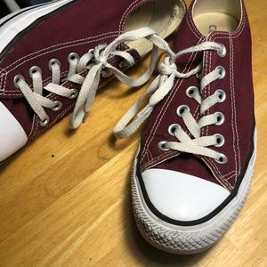 Burgundy converse sneakers
